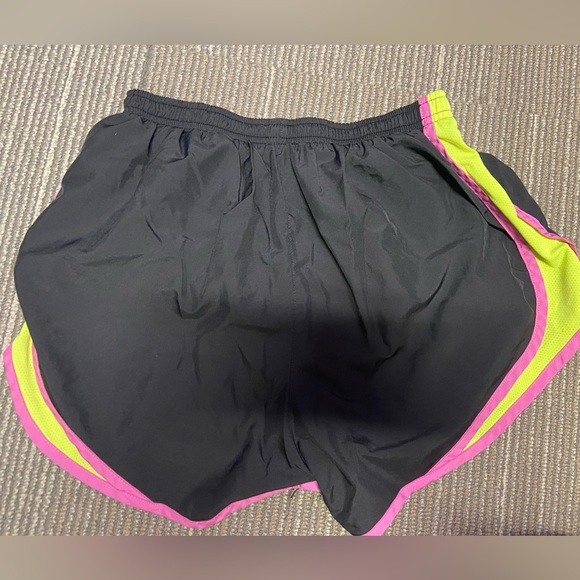 Nike: purple, black, and lime green Nike athletic shorts - Picture 2 of 4